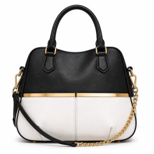 Noir & Ivory Dome Satchel