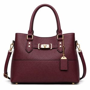 Burgundy Signature Satchel