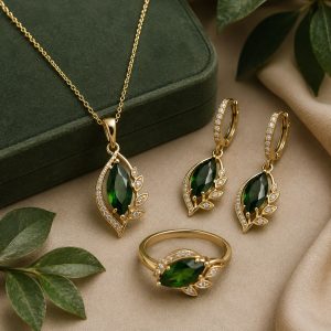 Emerald Leaf Trio Set